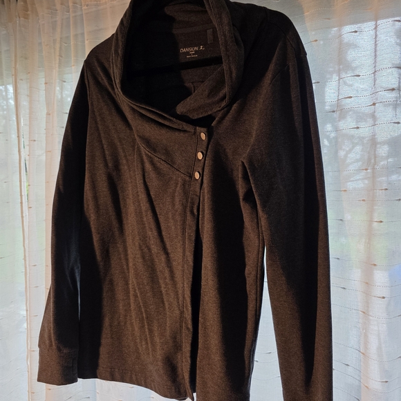 Danskin Tops - Danskin Gray Sweatshirt with Button Detail